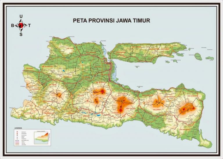 Peta Jawa Timur Lengkap Daftar Nama Kota & Kabupaten ...