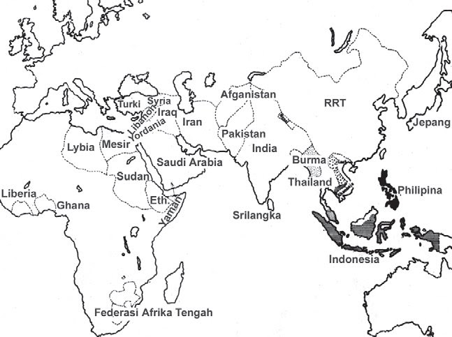 Peta Asia Tenggara Hitam Putih