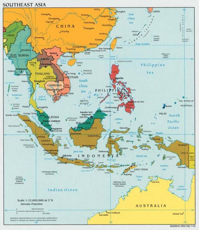 Peta Asia Tenggara Lengkap