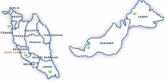 Peta Malaysia Hitam Putih