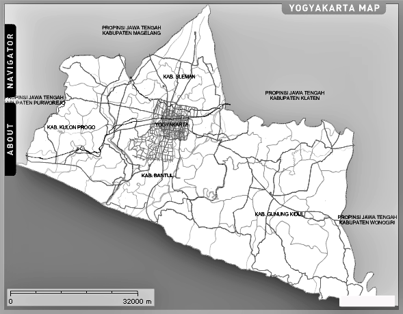 Peta Yogyakarta Hitam Putih