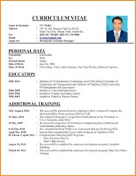 Contoh CV Curriculum Vitae