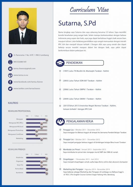 Contoh CV Kreatif Untuk Lamaran Marketing