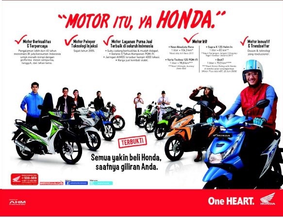 Contoh Iklan Penjualan Sepeda Motor