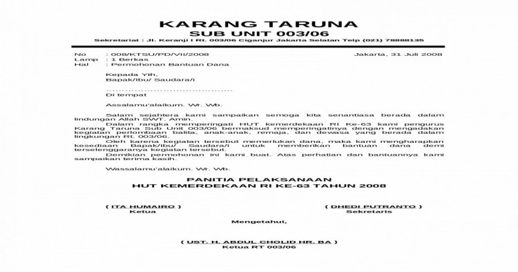 Contoh Proposal Peringatan 17 Agustus