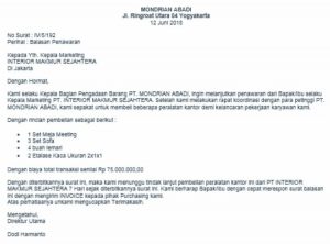 Contoh Surat Penawaran Barang Singkat Dan Jelas - Contoh Surat