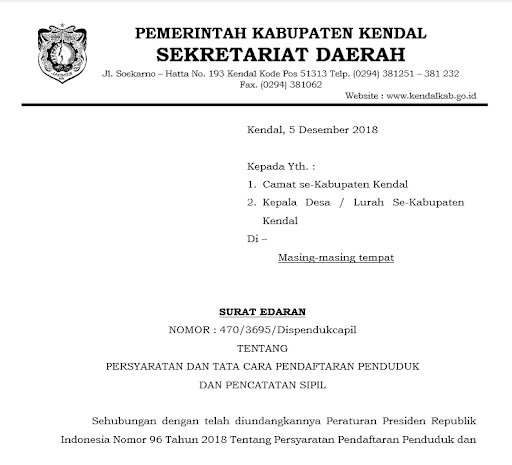 Contoh Surat Pengantar Mengurus Pembuatan KK (Kartu Keluarga)