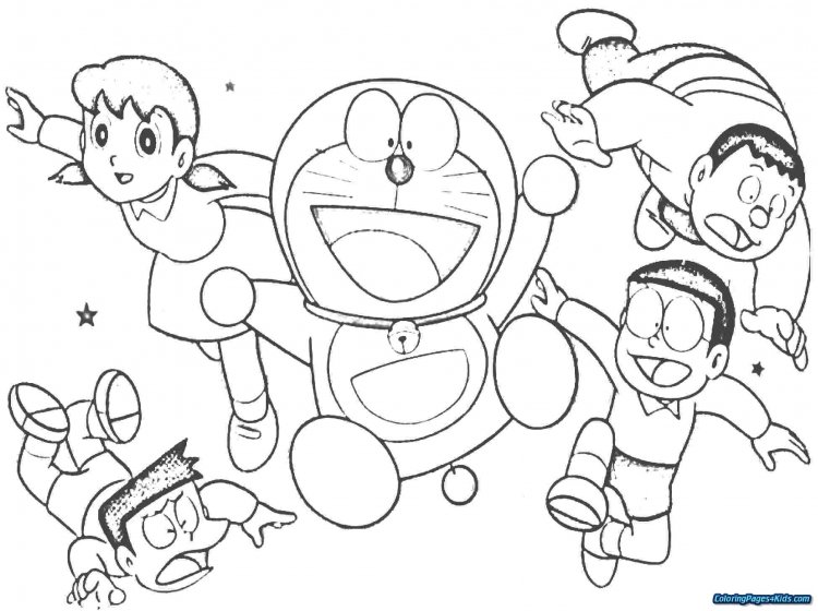 Gambar Mewarnai Doraemon 4