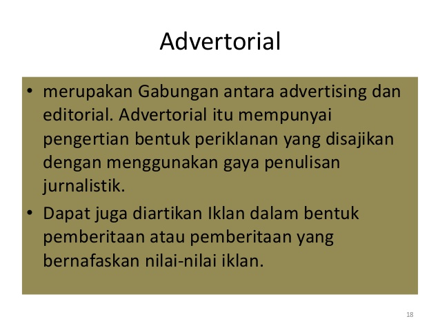 Pengertian Iklan Advertorial