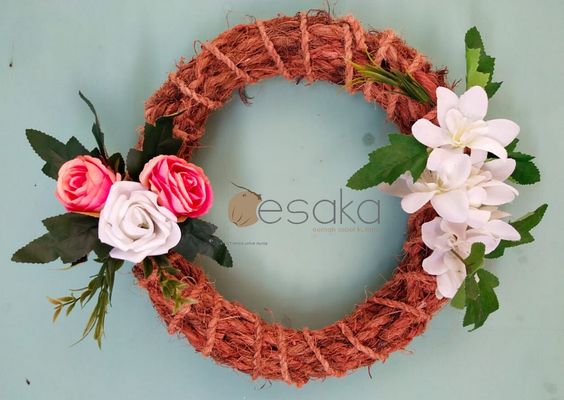 Wreath (Karangan Bunga Bulat) Dari Sabut Kelapa