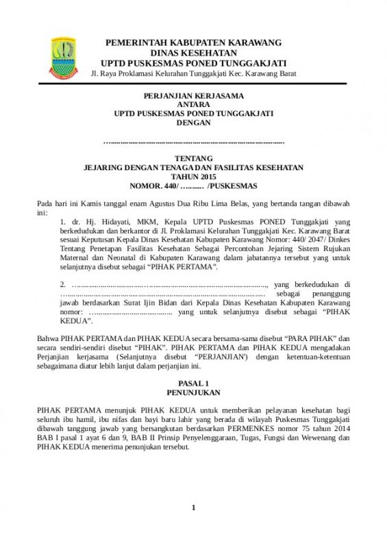 Contoh Surat Perjanjian Kerjasama Antar Instansi Pemerintah Kabupaten Dan Kejaksaan Bagian Pembuka