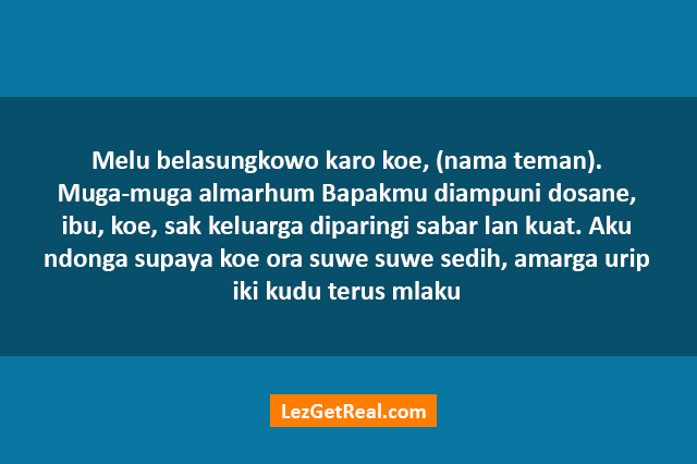 Ucapan Belasungkawa Menggunakan Bahasa Jawa