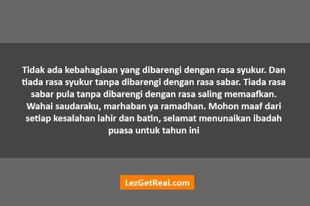 Ucapan Menyambut Ramadhan Yang Disertai Dengan Rasa Sabar Dan Syukur