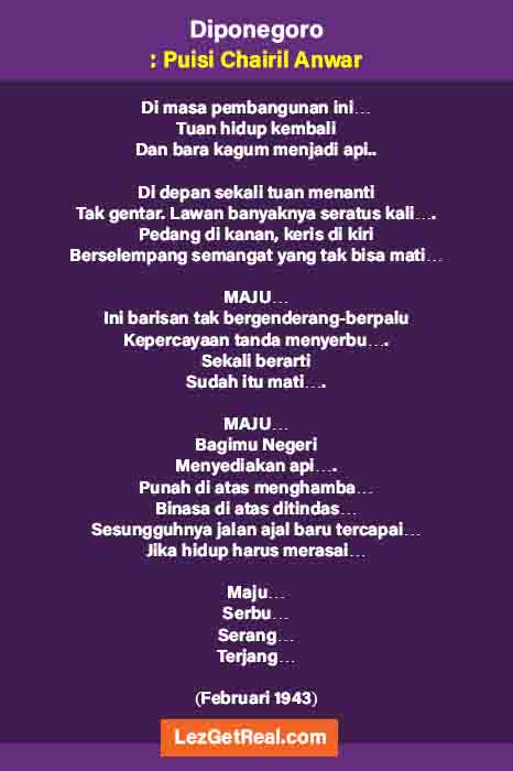 Puisi Chairil Anwar Diponegoro