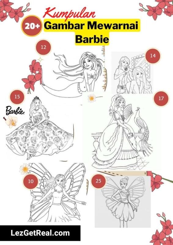 Gambar Mewarnai Barbie