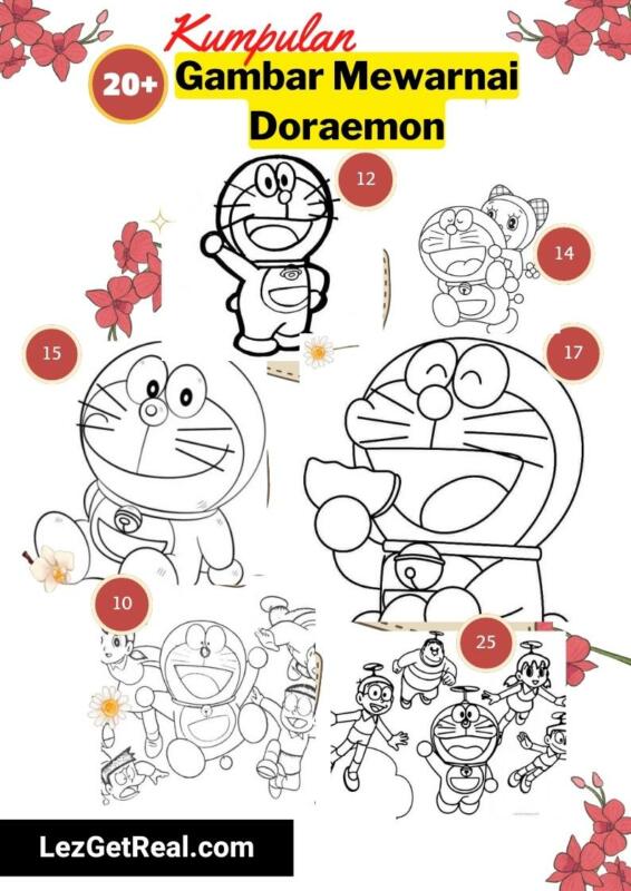 Gambar Mewarnai Doraemon