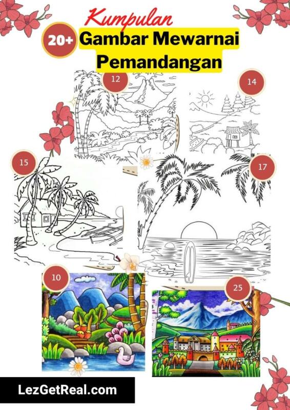 Gambar Mewarnai Pemandangan